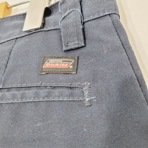 Dickies Flat Front Uniform Chino Pants Navy Blue Casual Pockets Mens Slacks - Picture 9 of 13